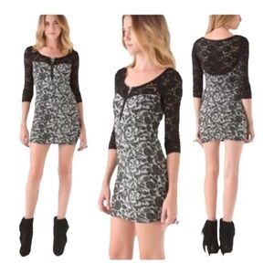 Free People Lace Goth Bodycon Dress Size Small​​​ “Wednesday Adams”​